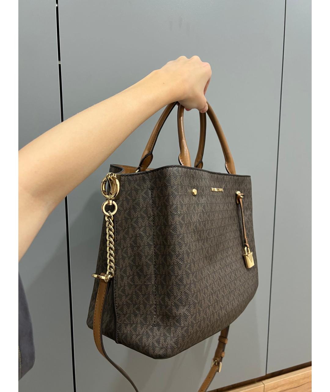 MICHAEL KORS Коричневая сумка через плечо из искусственной кожи, фото 2