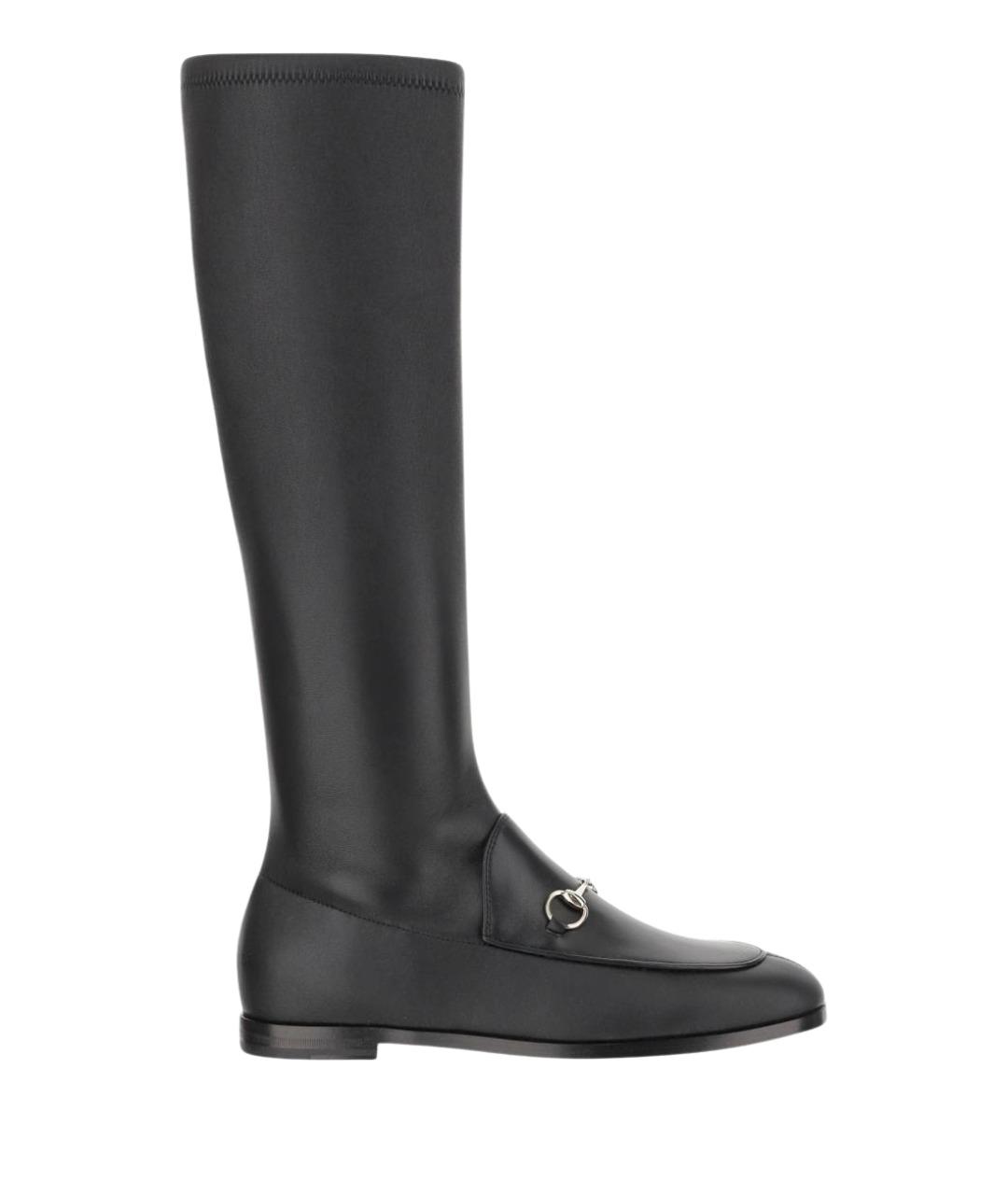 GUCCI Черные кожаные сапоги, фото 1