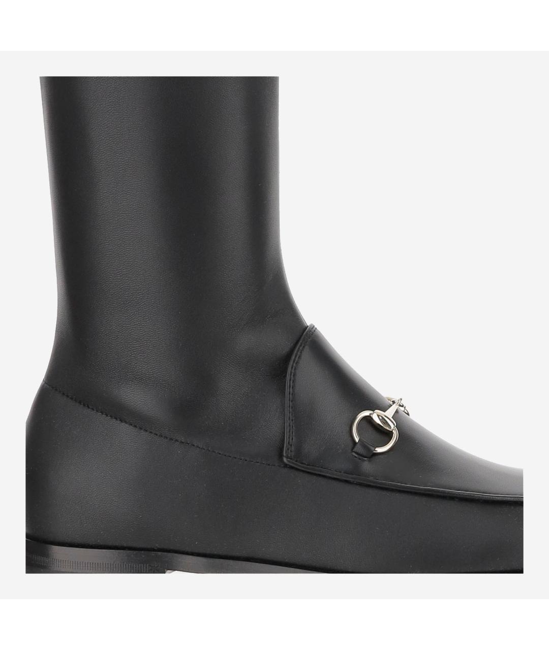 GUCCI Черные кожаные сапоги, фото 4