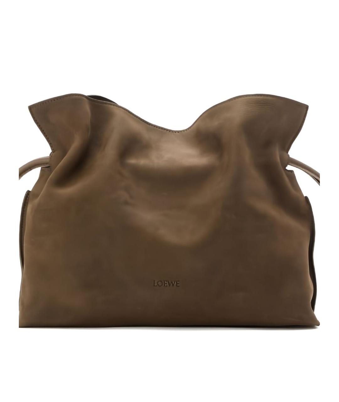 LOEWE Коричневая замшевая сумка тоут, фото 2