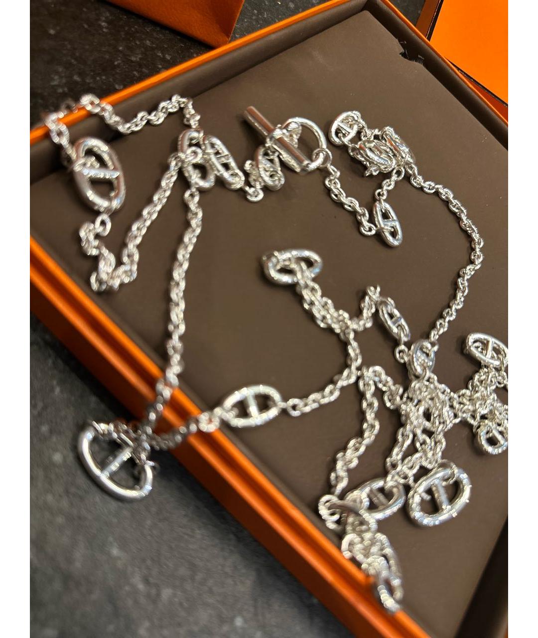 HERMES Серебряное серебряное колье, фото 8