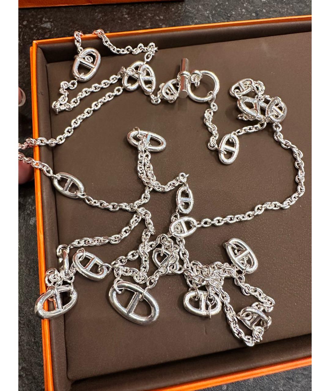 HERMES Серебряное серебряное колье, фото 5