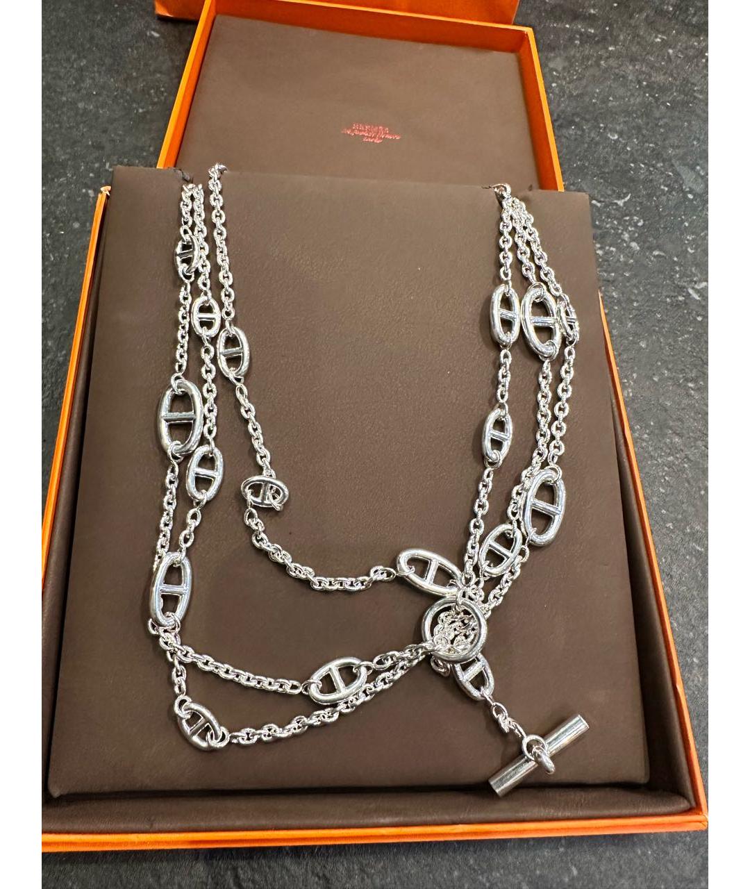 HERMES Серебряное серебряное колье, фото 2