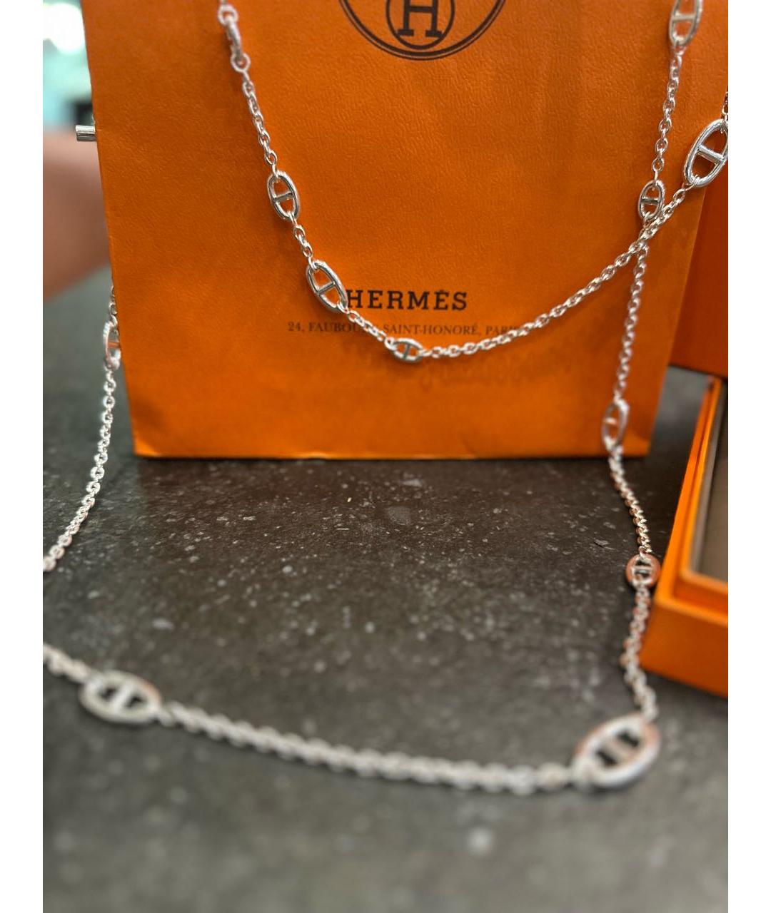 HERMES Серебряное серебряное колье, фото 6