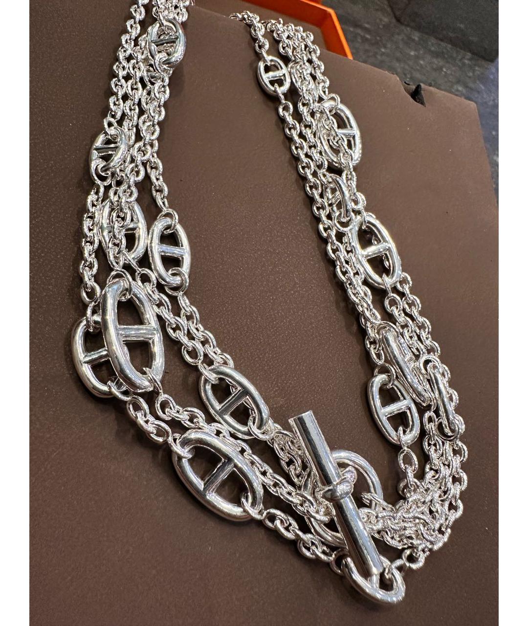 HERMES Серебряное серебряное колье, фото 3