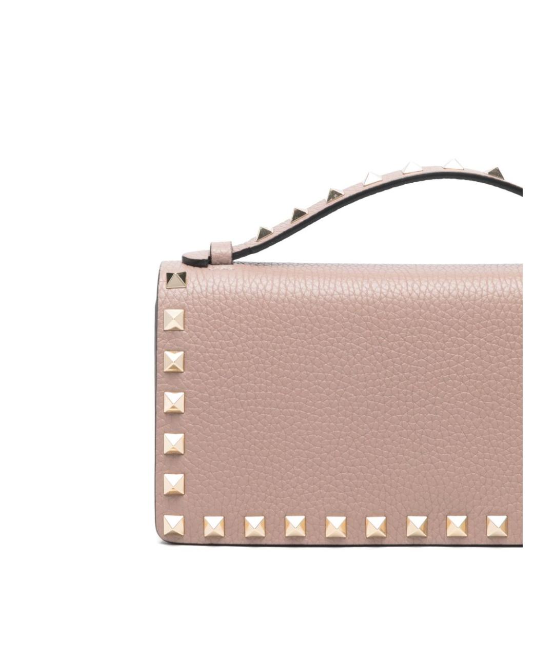 VALENTINO Розовая кожаная сумка через плечо, фото 5