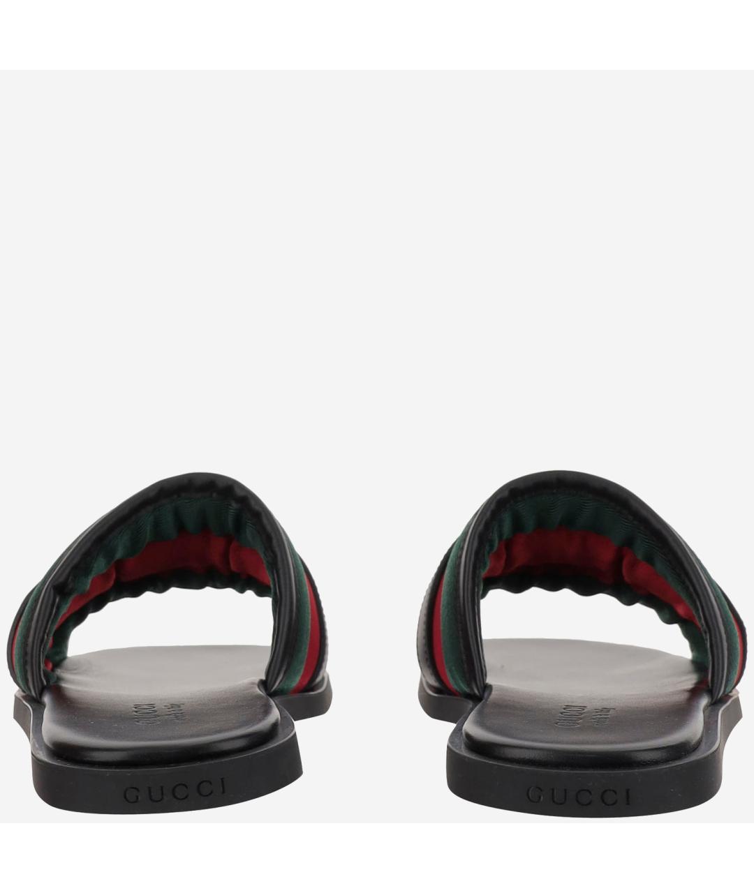 GUCCI Черные синтетические шлепанцы, фото 4