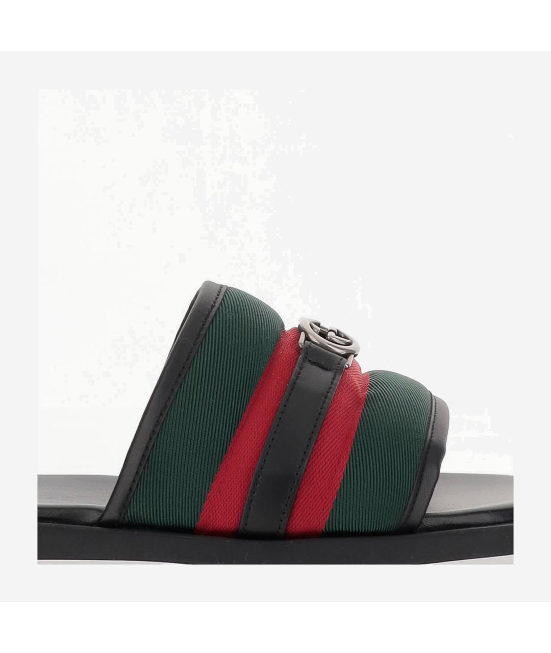 GUCCI Черные синтетические шлепанцы, фото 5