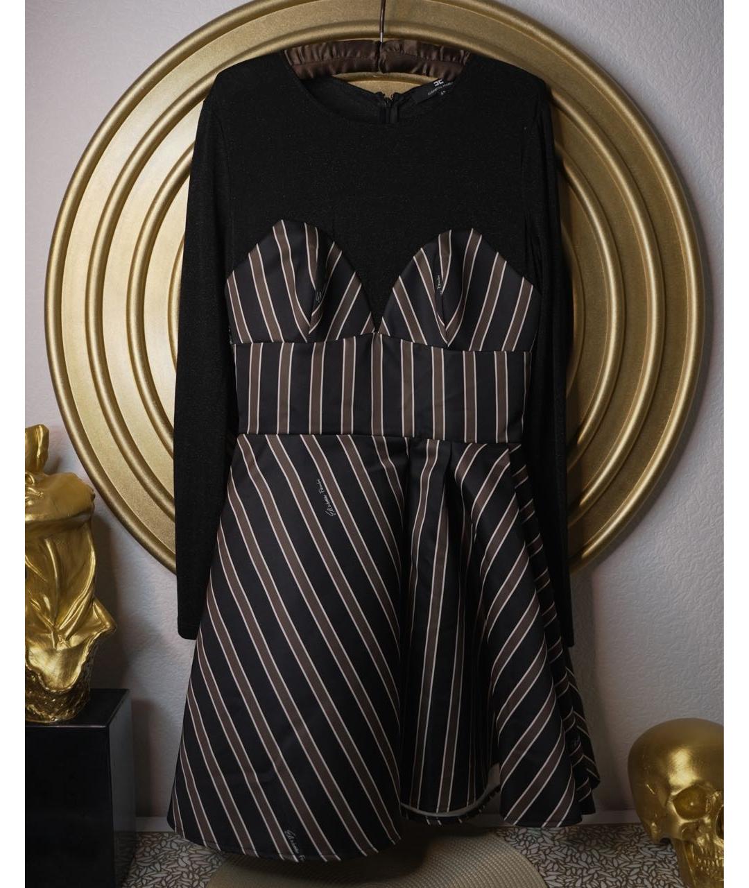 ELISABETTA FRANCHI Черное полиэстеровое вечернее платье, фото 9