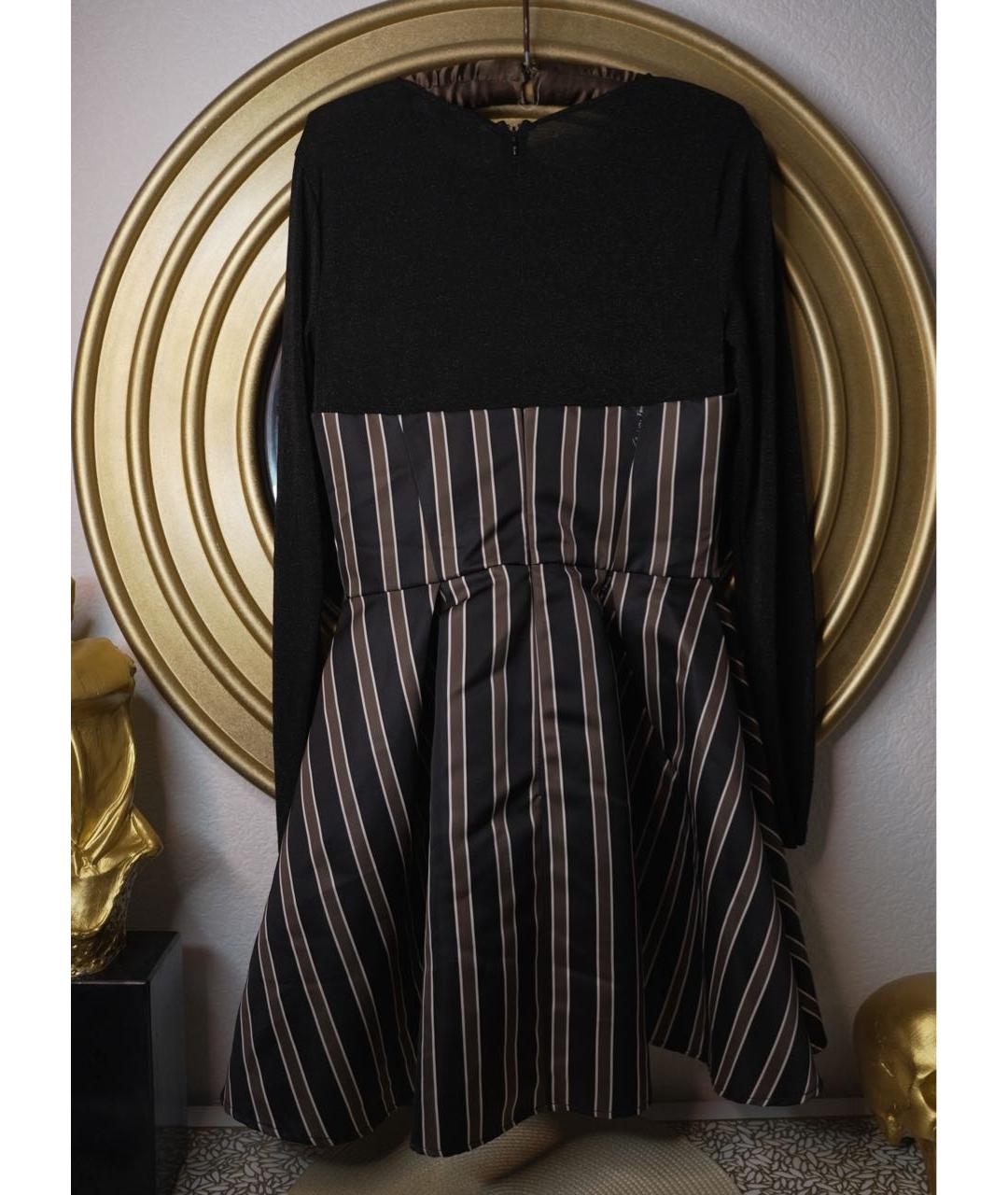 ELISABETTA FRANCHI Черное полиэстеровое вечернее платье, фото 2