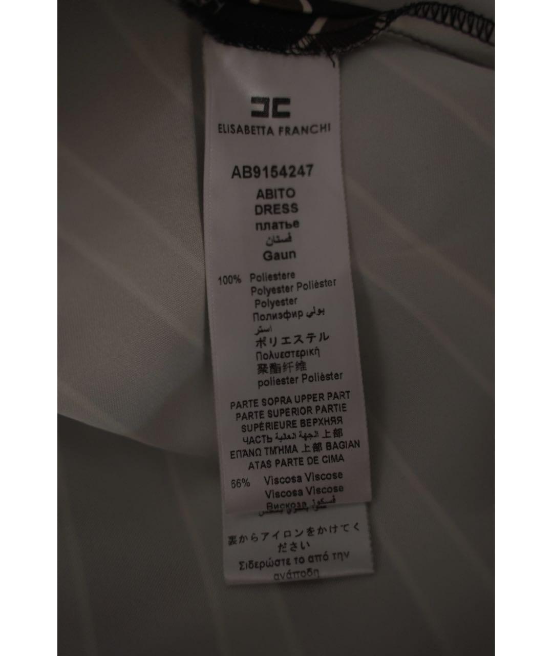 ELISABETTA FRANCHI Черное полиэстеровое вечернее платье, фото 6