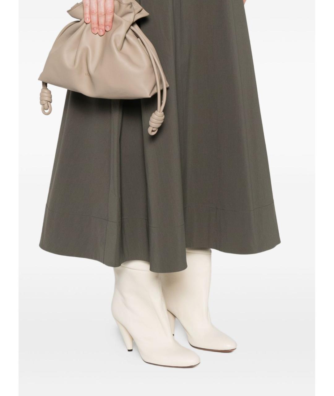 LOEWE Бежевая кожаная сумка с короткими ручками, фото 5