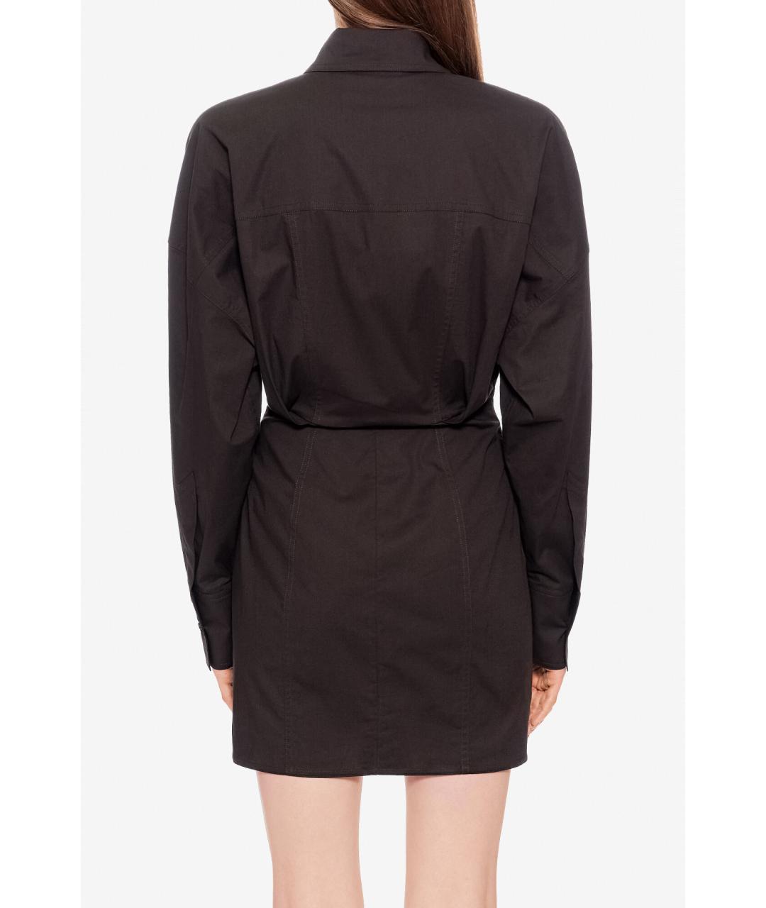 THE ATTICO Коричневое хлопковое коктейльное платье, фото 7