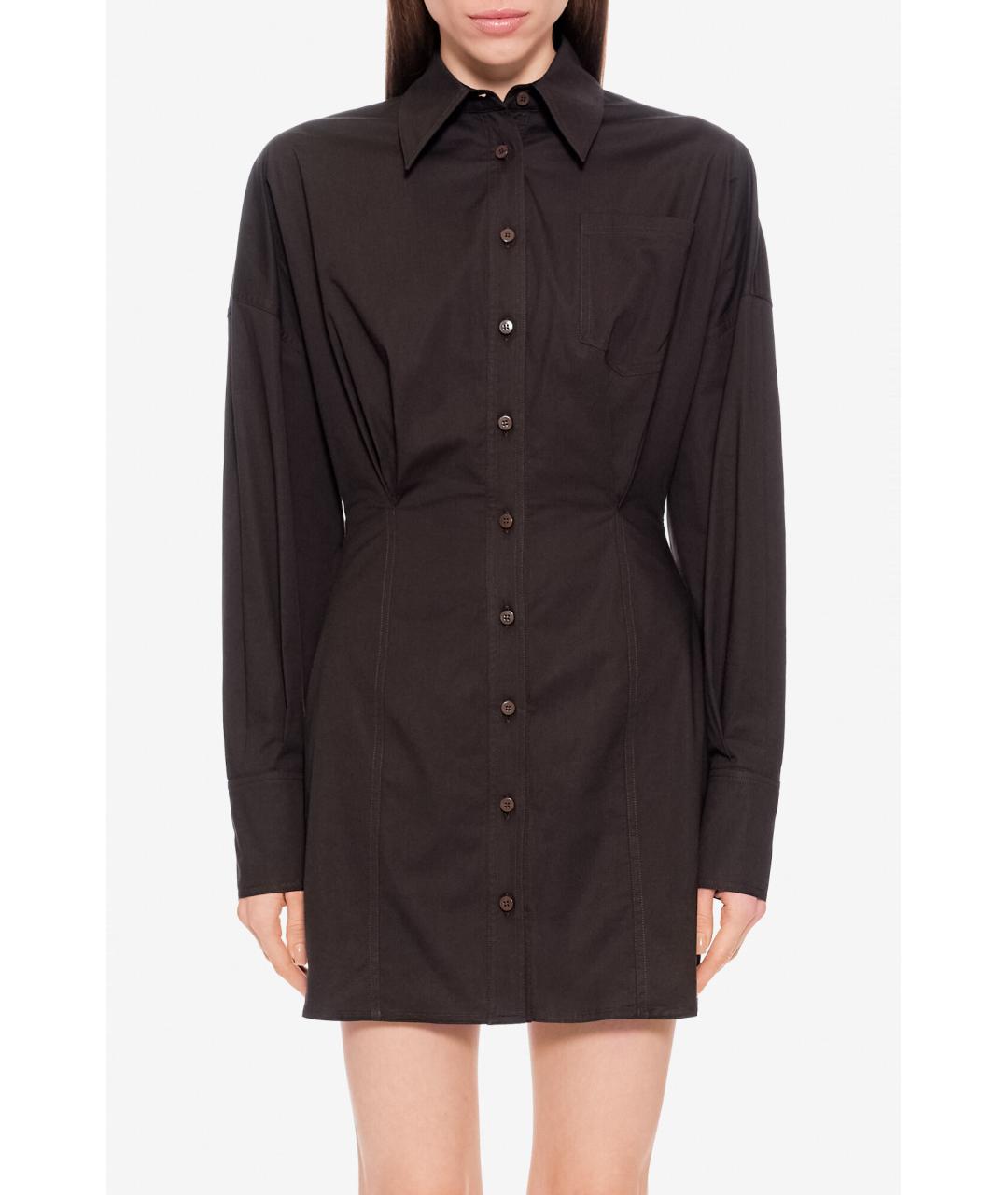 THE ATTICO Коричневое хлопковое коктейльное платье, фото 6