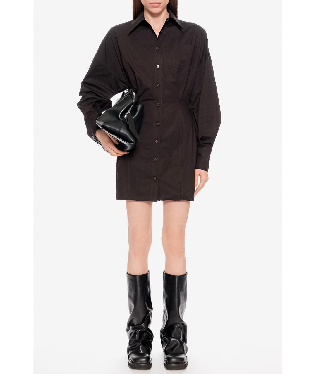 THE ATTICO Коричневое хлопковое коктейльное платье, фото 5