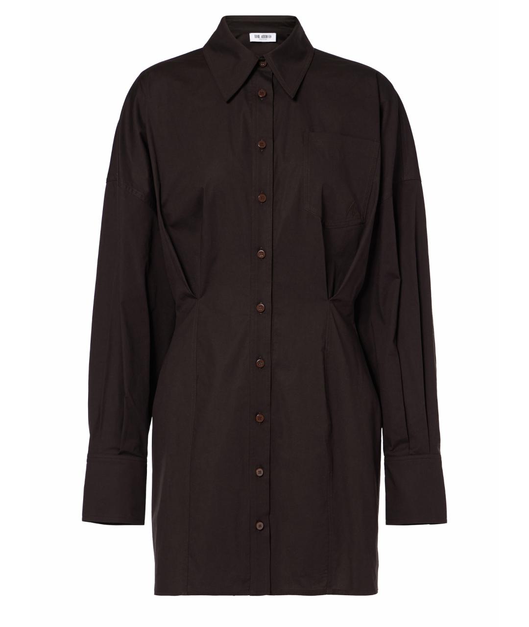 THE ATTICO Коричневое хлопковое коктейльное платье, фото 1