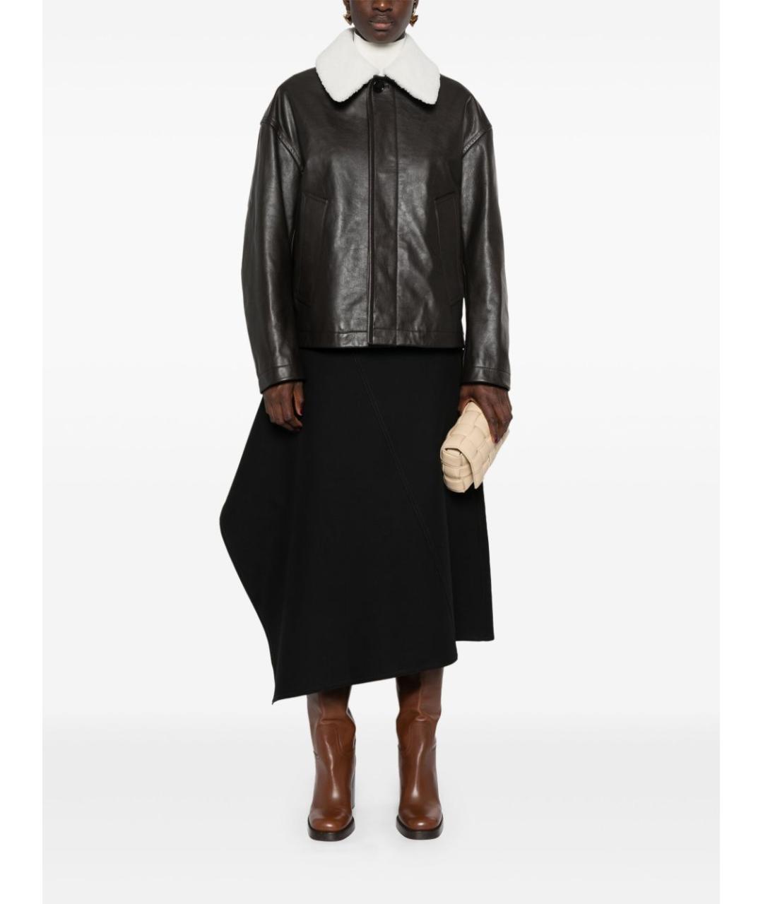 BOTTEGA VENETA Коричневая кожаная дубленка, фото 5