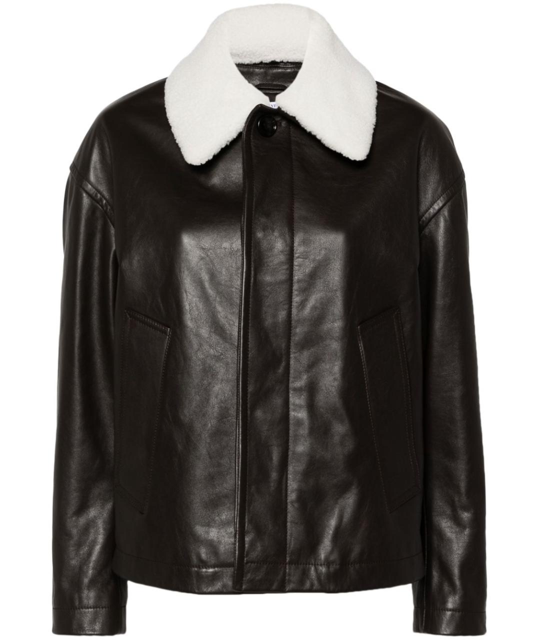 BOTTEGA VENETA Коричневая кожаная дубленка, фото 1