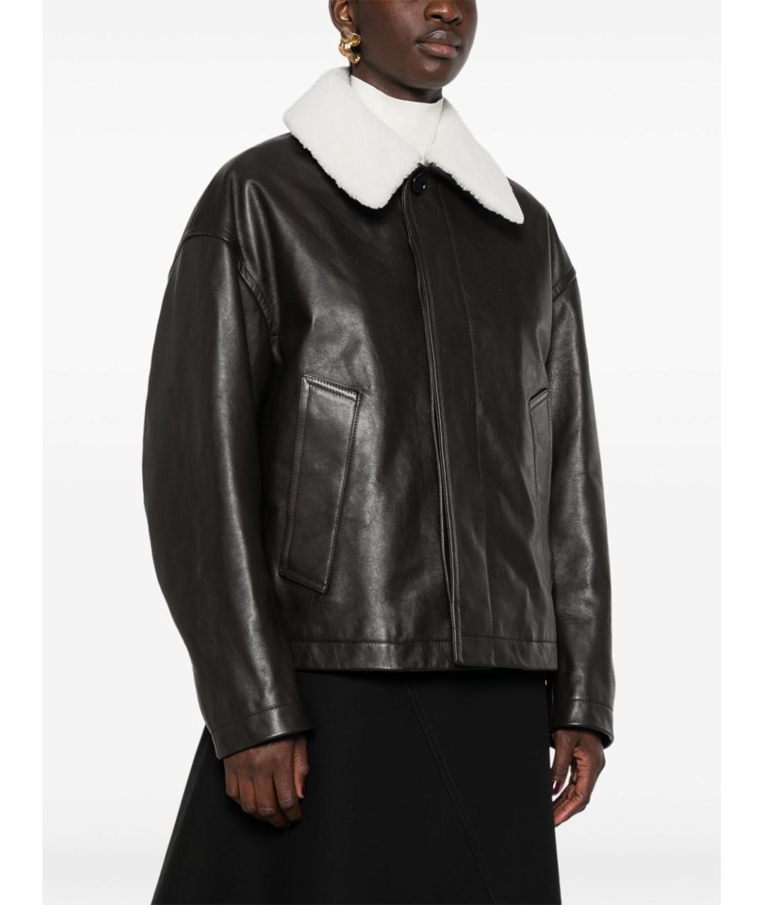 BOTTEGA VENETA Коричневая кожаная дубленка, фото 2