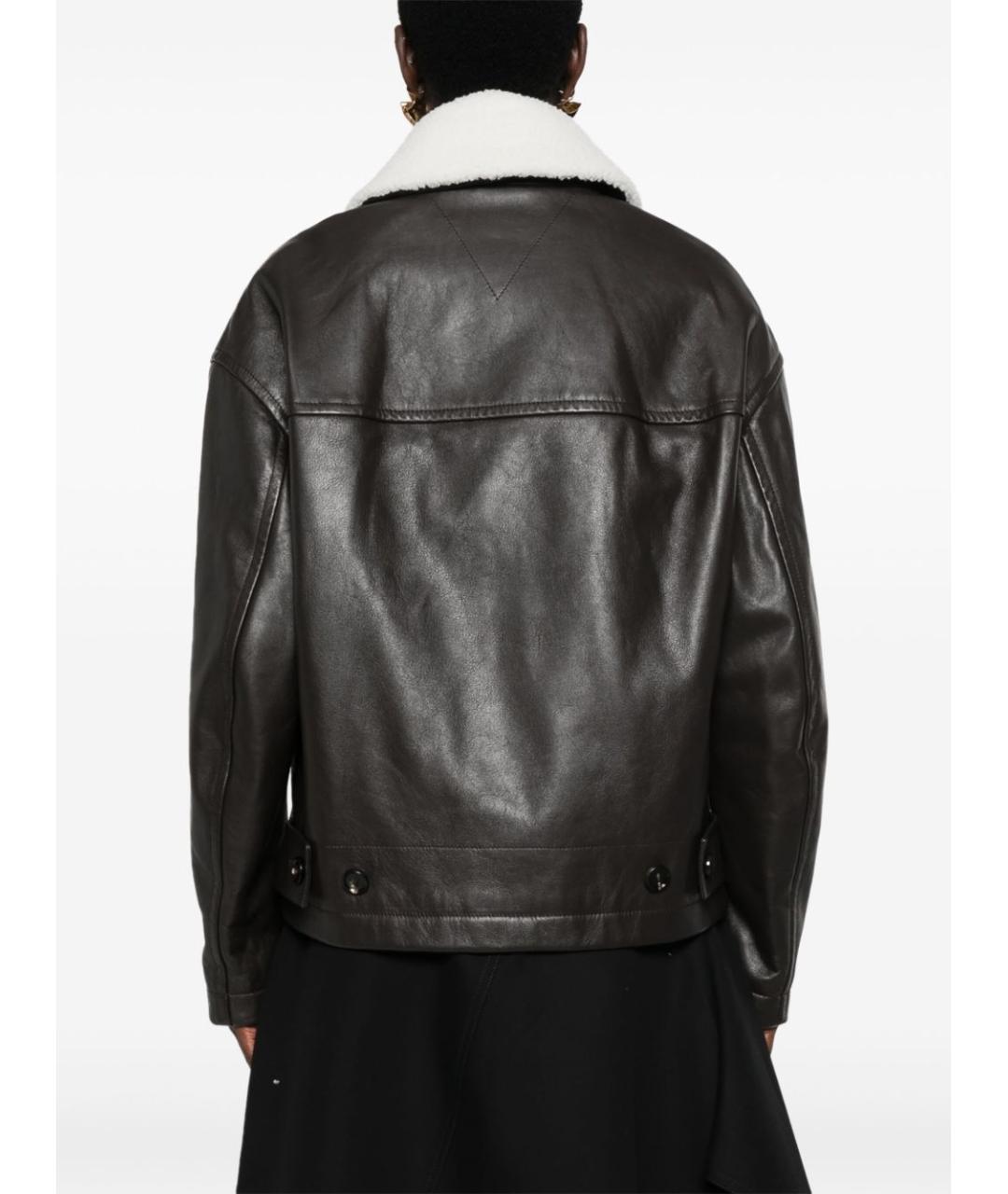 BOTTEGA VENETA Коричневая кожаная дубленка, фото 3