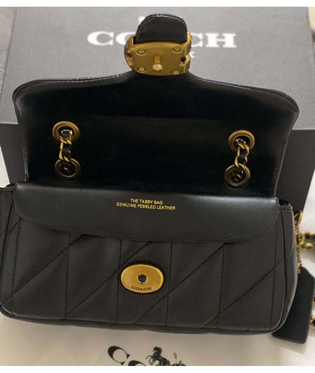 COACH Черная кожаная сумка через плечо, фото 7