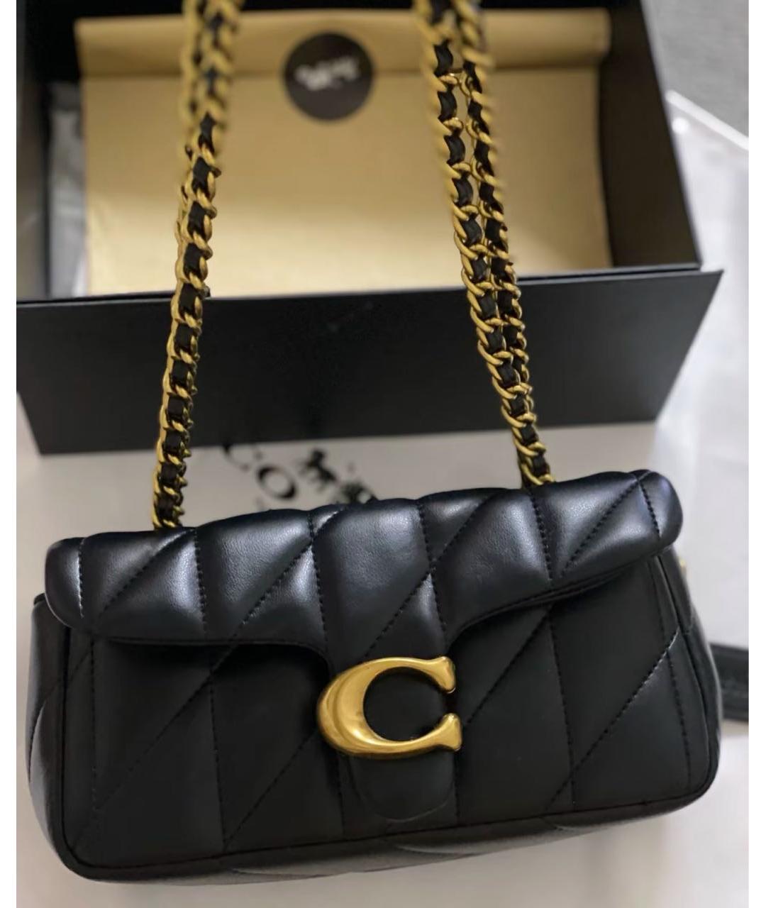 COACH Черная кожаная сумка через плечо, фото 5