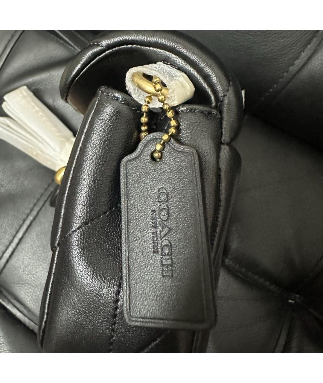 COACH Черная кожаная сумка через плечо, фото 8