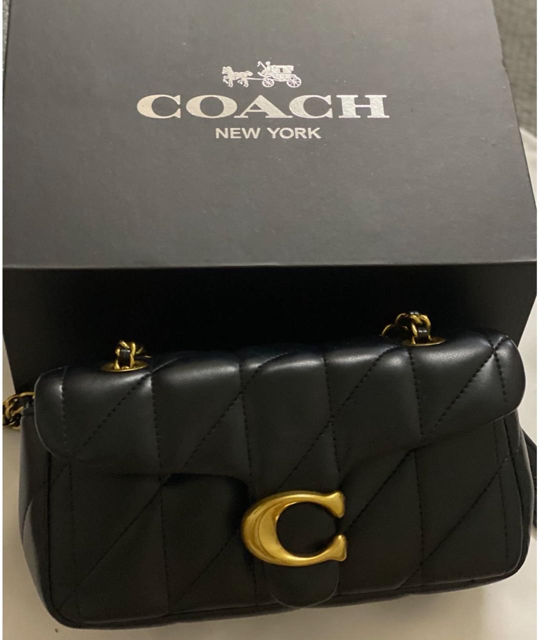 COACH Черная кожаная сумка через плечо, фото 6