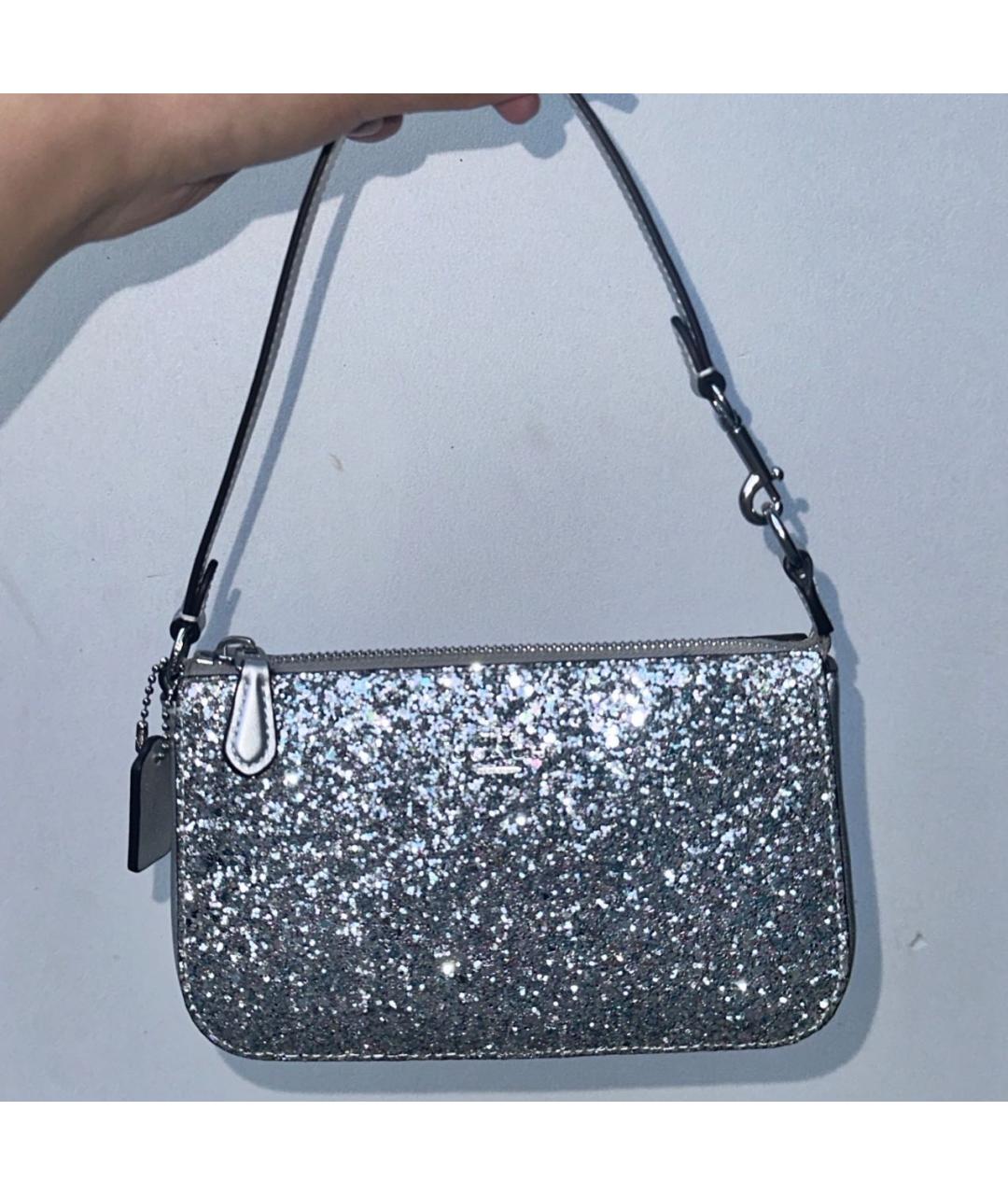 COACH Серебряная тканевая сумка через плечо, фото 7