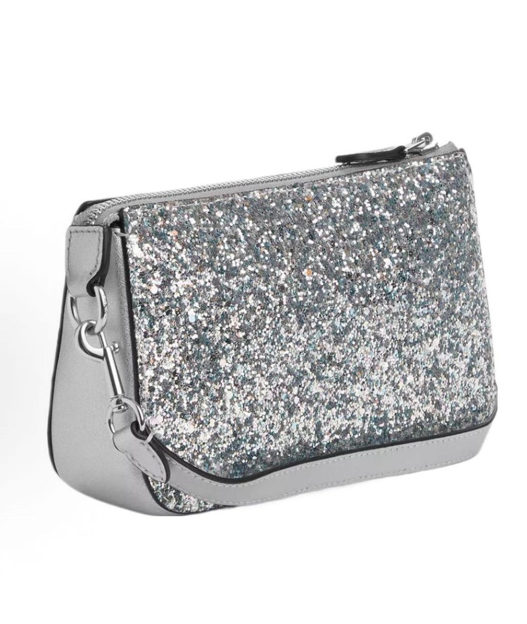 COACH Серебряная тканевая сумка через плечо, фото 2