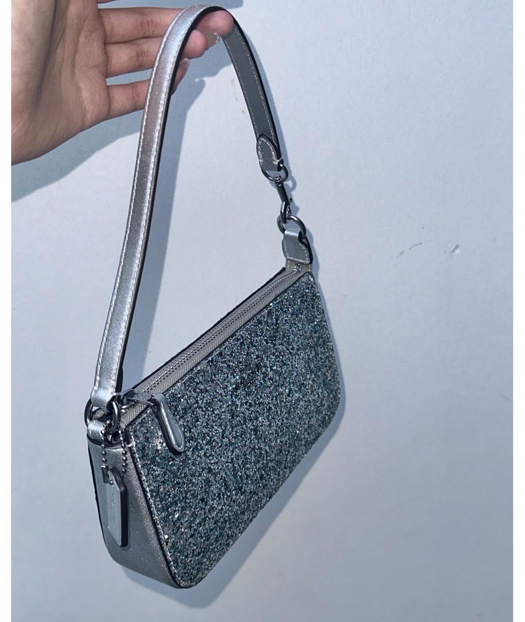 COACH Серебряная тканевая сумка через плечо, фото 8