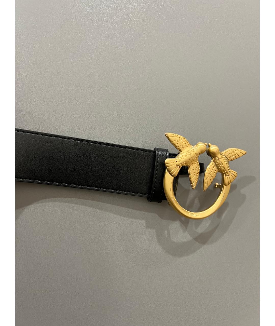 PINKO Черный ремень из искусственной кожи, фото 2