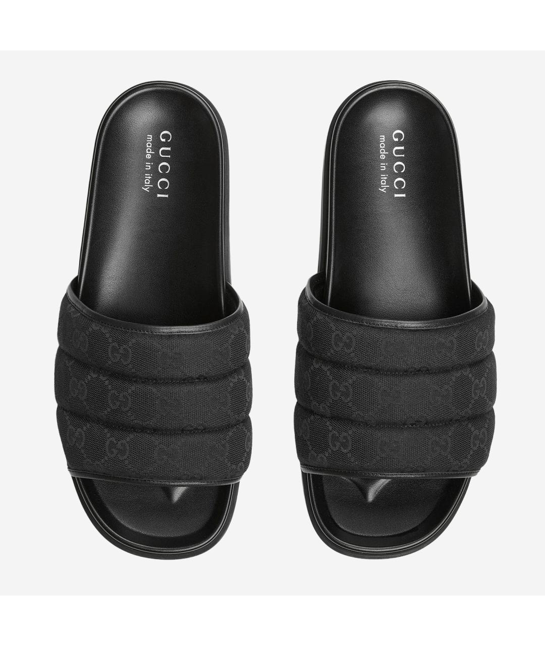 GUCCI Черные текстильные сандалии, фото 4