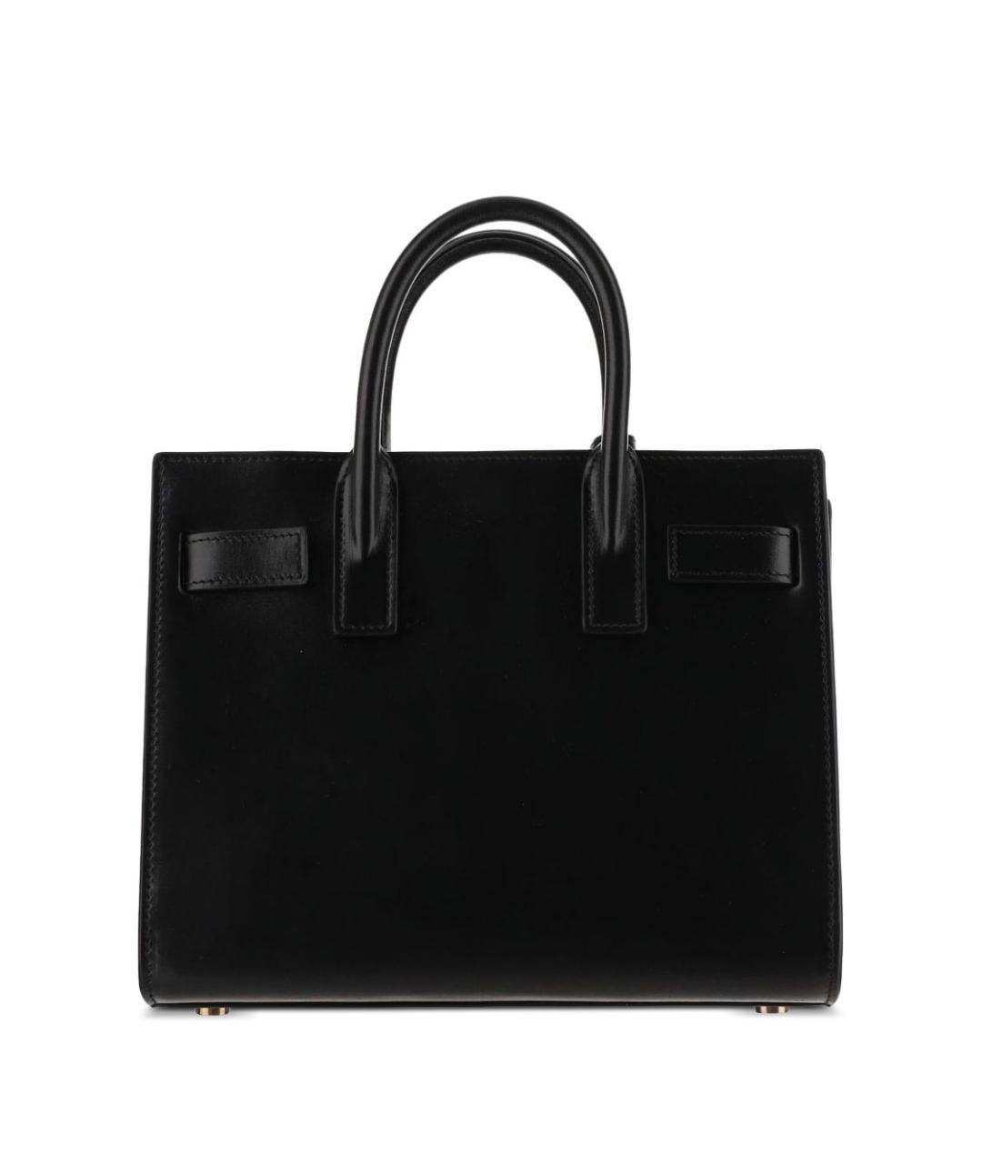 SAINT LAURENT Черная кожаная сумка тоут, фото 5