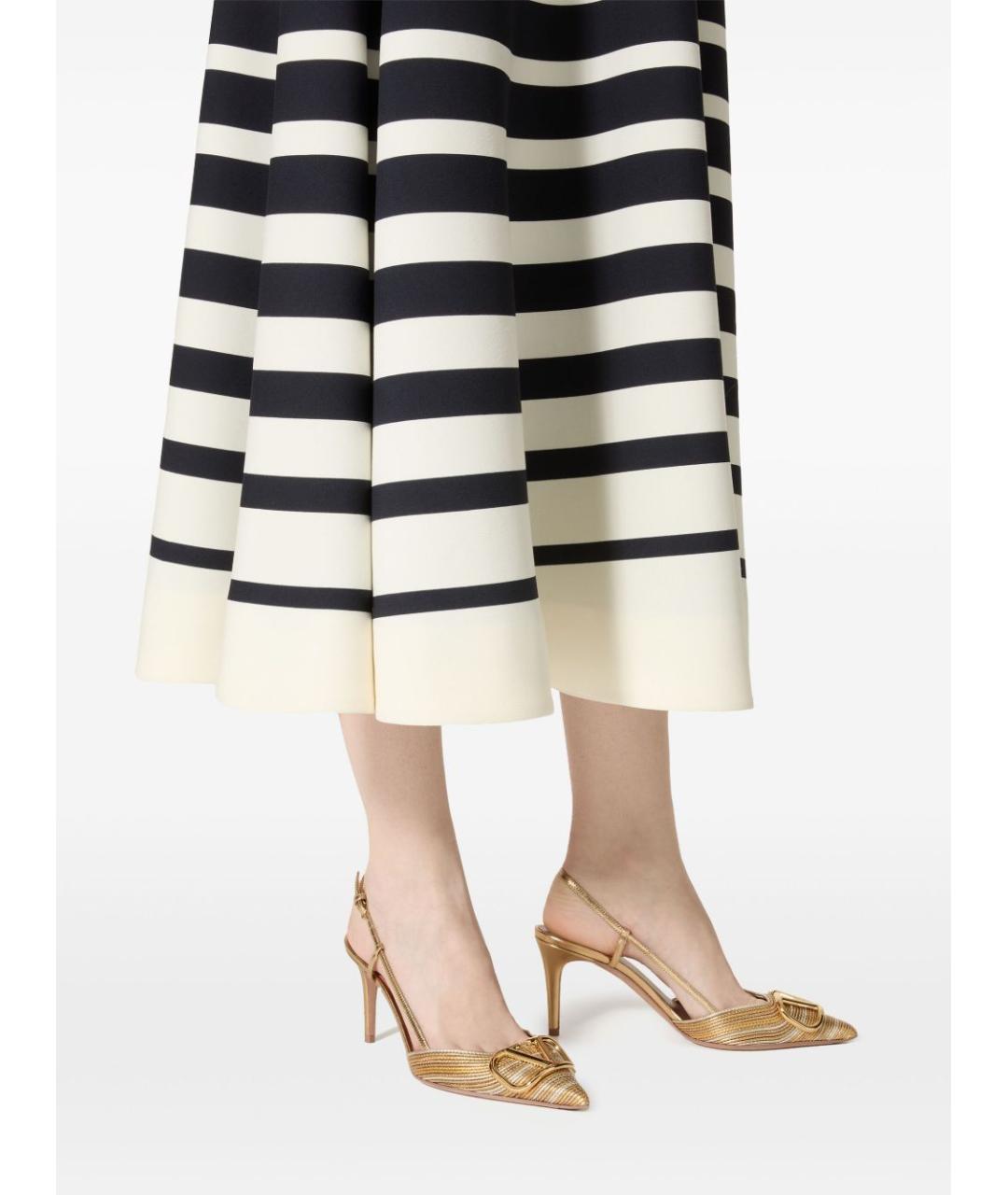 VALENTINO Золотые текстильные туфли, фото 3