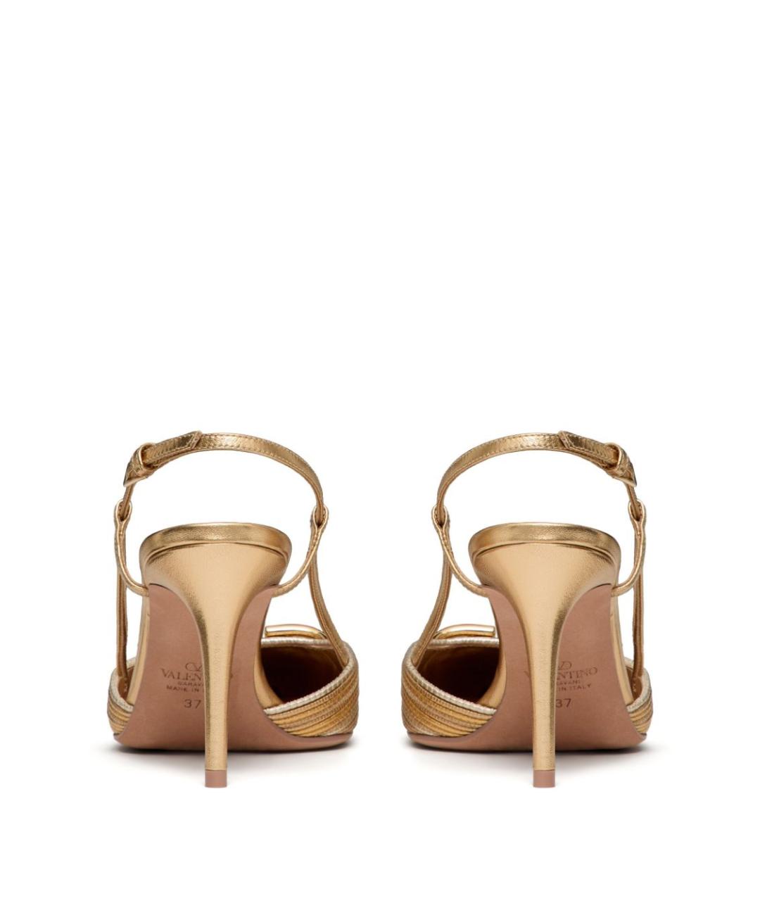 VALENTINO Золотые текстильные туфли, фото 2