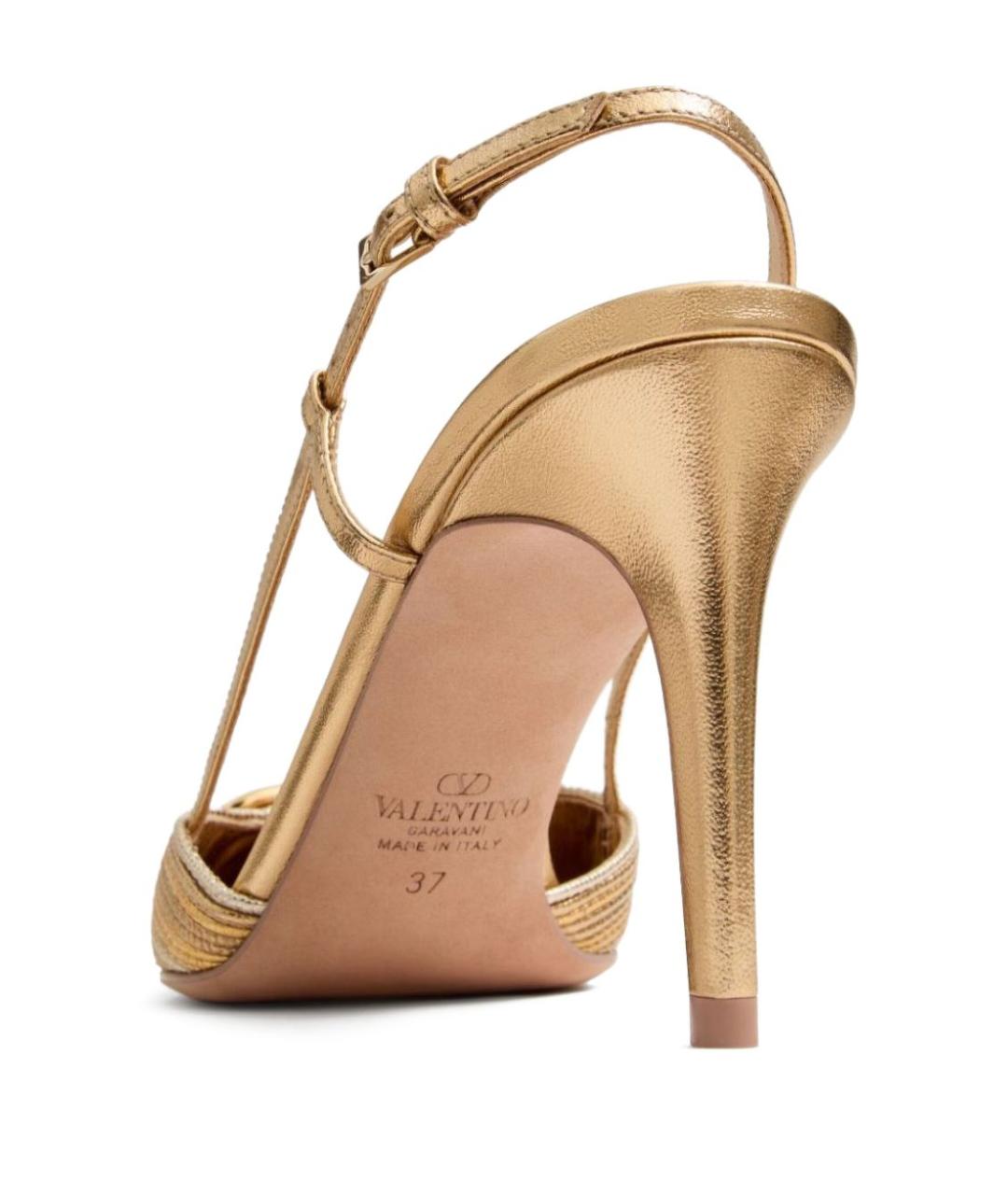 VALENTINO Золотые текстильные туфли, фото 6