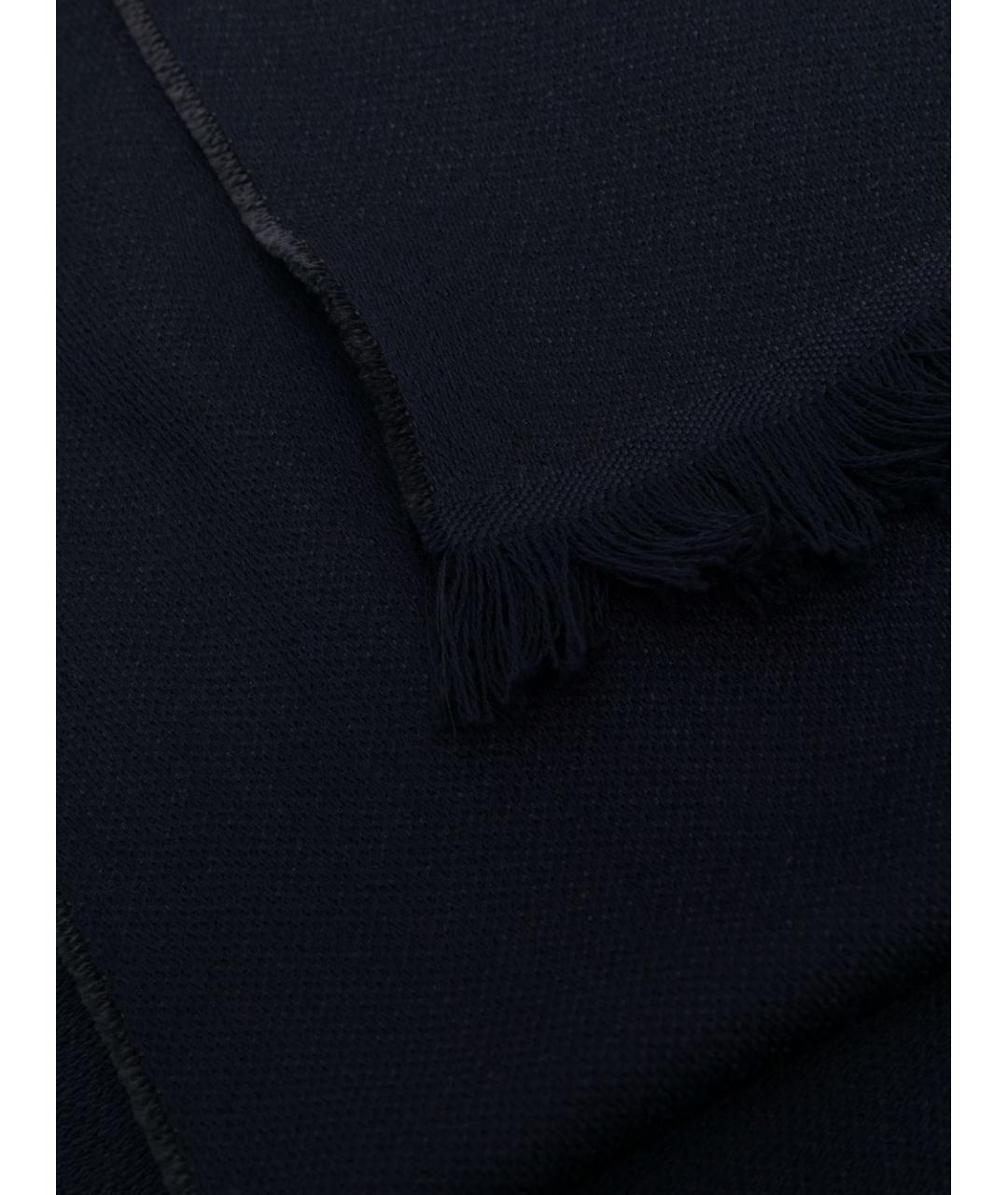 EMPORIO ARMANI Темно-синий шерстяной шарф, фото 3