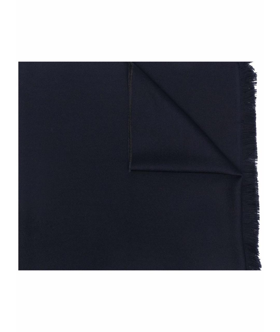 EMPORIO ARMANI Темно-синий шерстяной шарф, фото 1