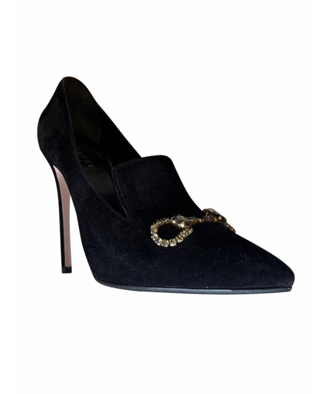 GUCCI Черные замшевые туфли, фото 1