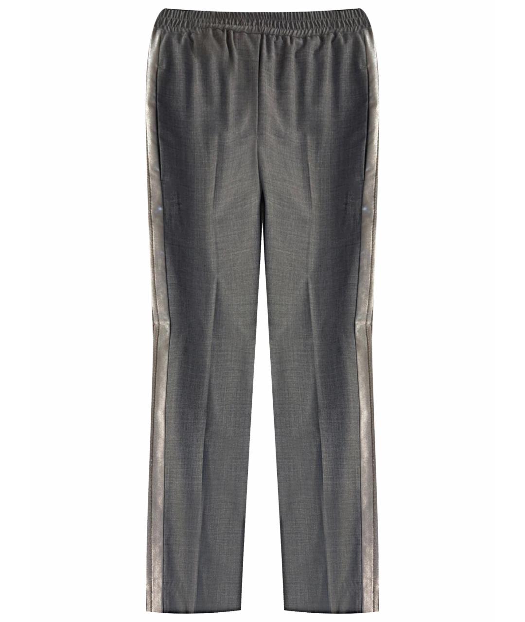 BRUNELLO CUCINELLI Серые хлопковые прямые брюки, фото 1