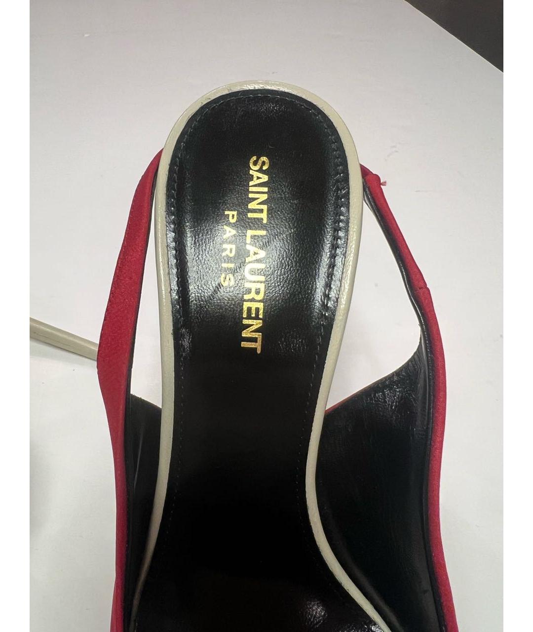 SAINT LAURENT Красные текстильные туфли, фото 6