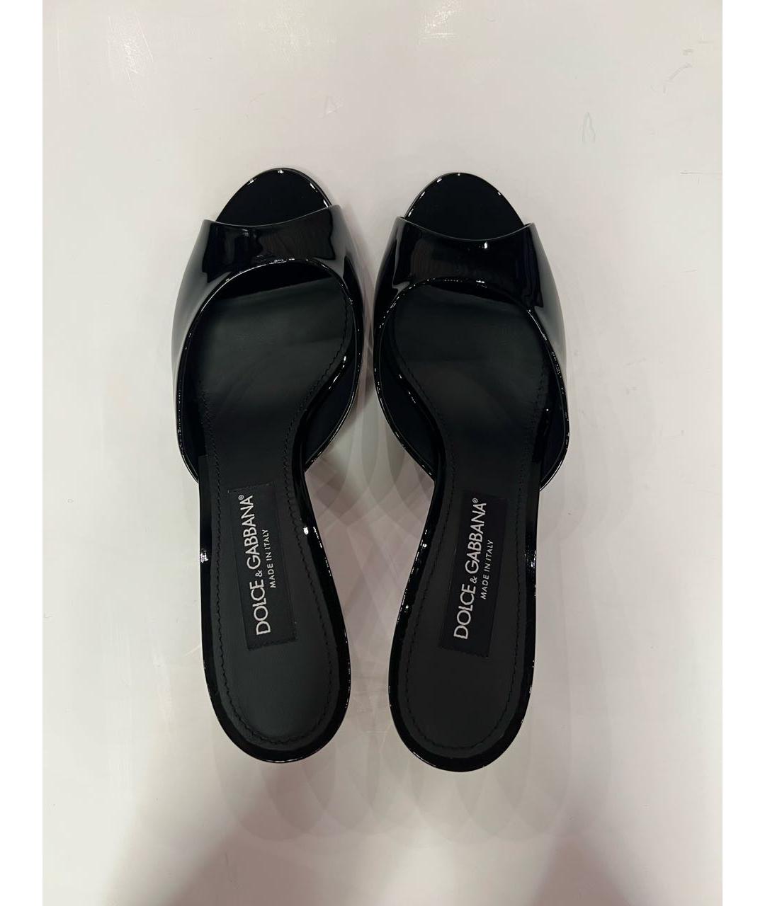 DOLCE&GABBANA Черные мюли из лакированной кожи, фото 3