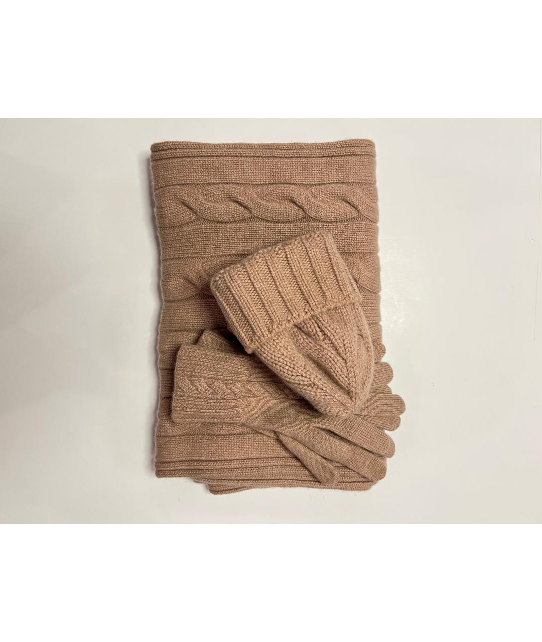 LORO PIANA Бежевый кашемировый шарф, фото 6