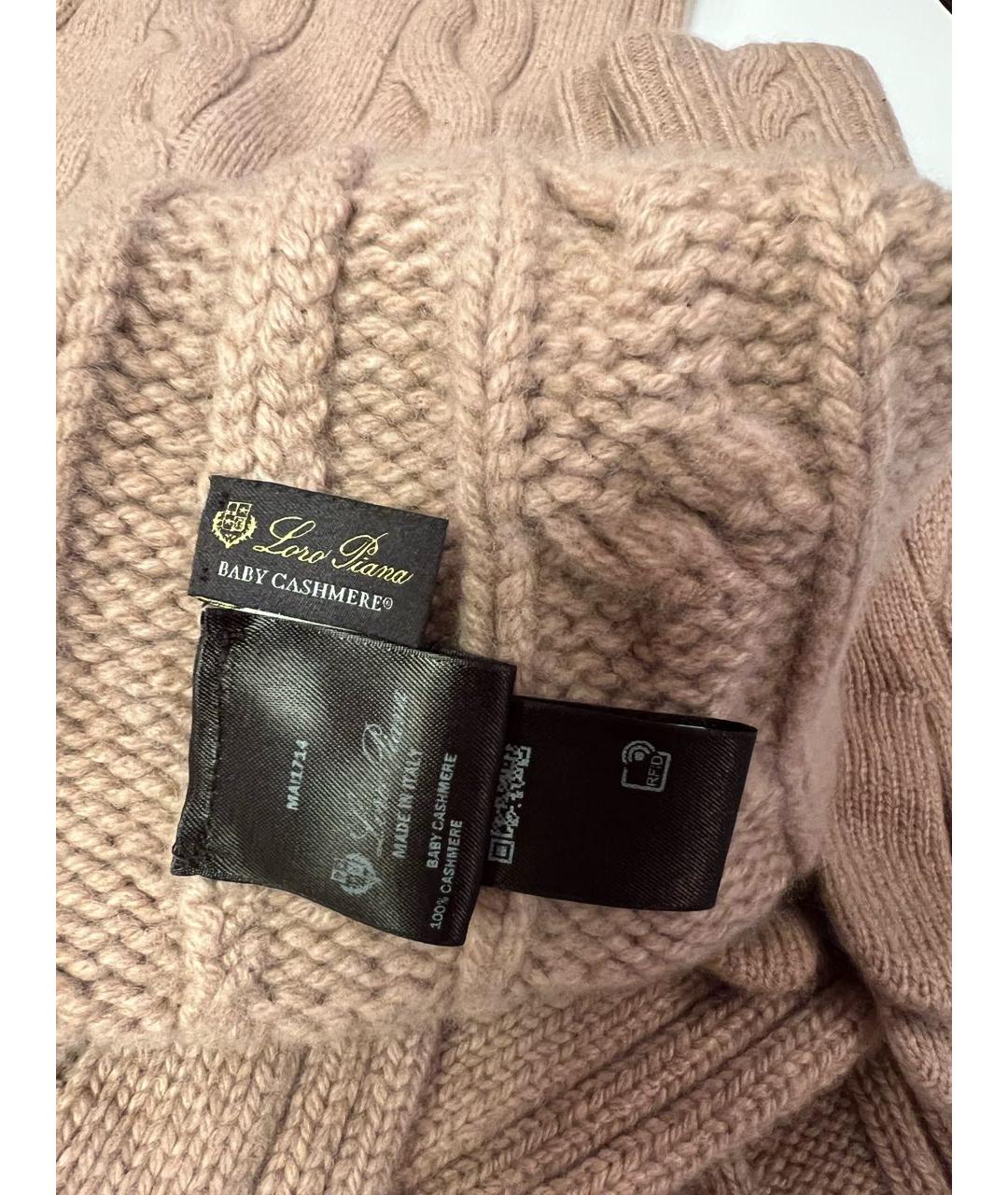 LORO PIANA Бежевый кашемировый шарф, фото 3