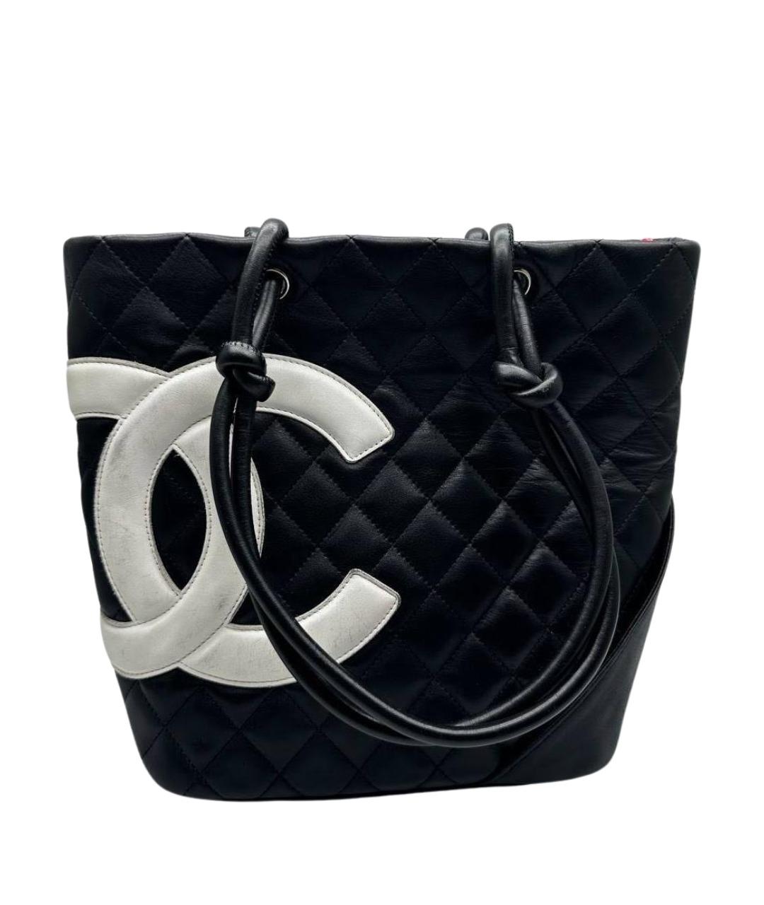 CHANEL Черная кожаная сумка с короткими ручками, фото 1