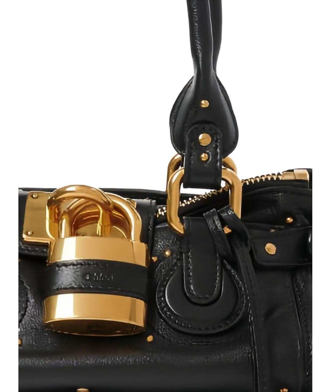 CHLOE Черная кожаная сумка тоут, фото 2