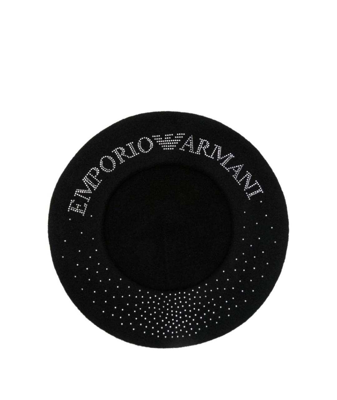 EMPORIO ARMANI Черная шерстяная кепка, фото 2