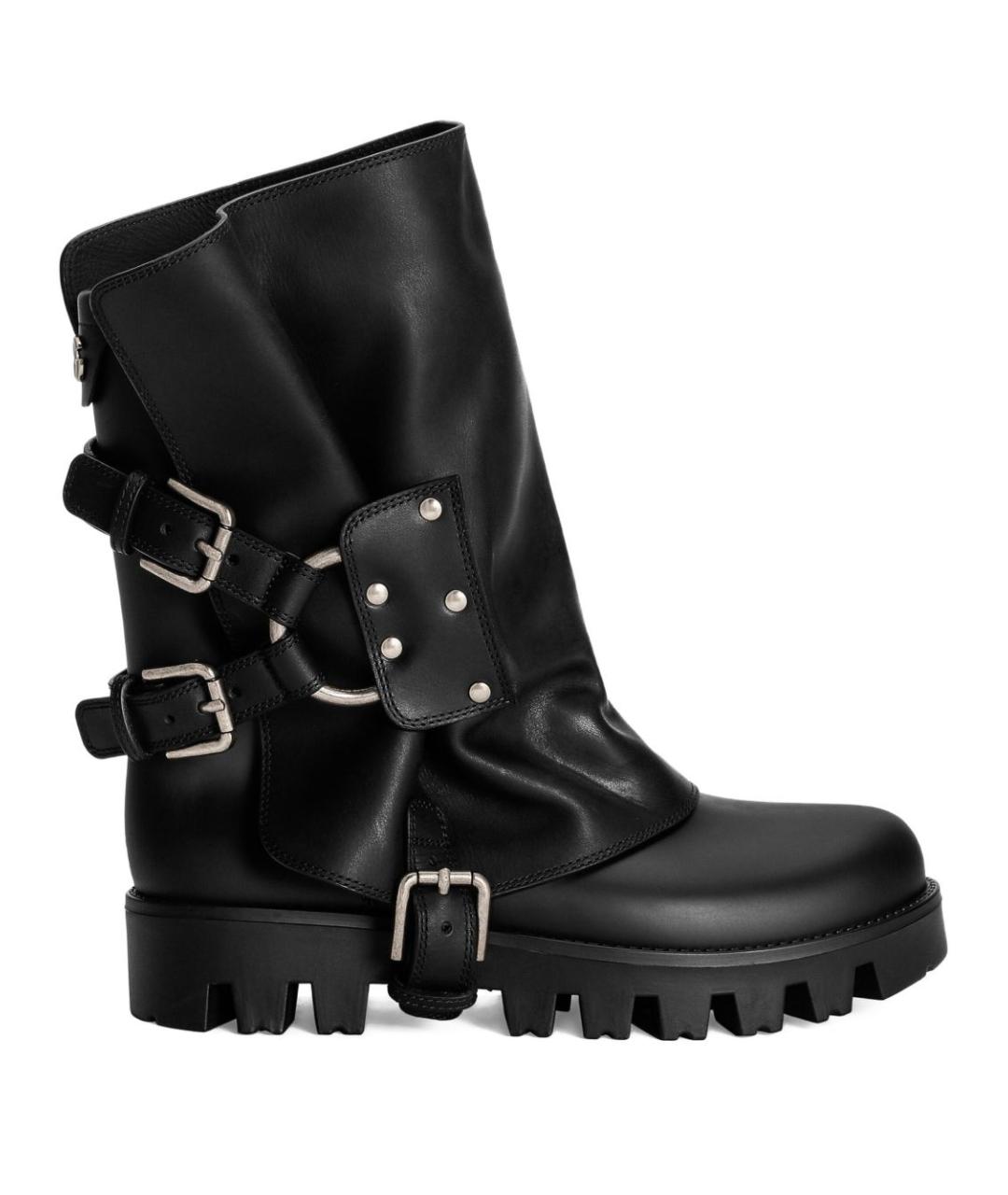 DOLCE&GABBANA Черные кожаные сапоги, фото 1