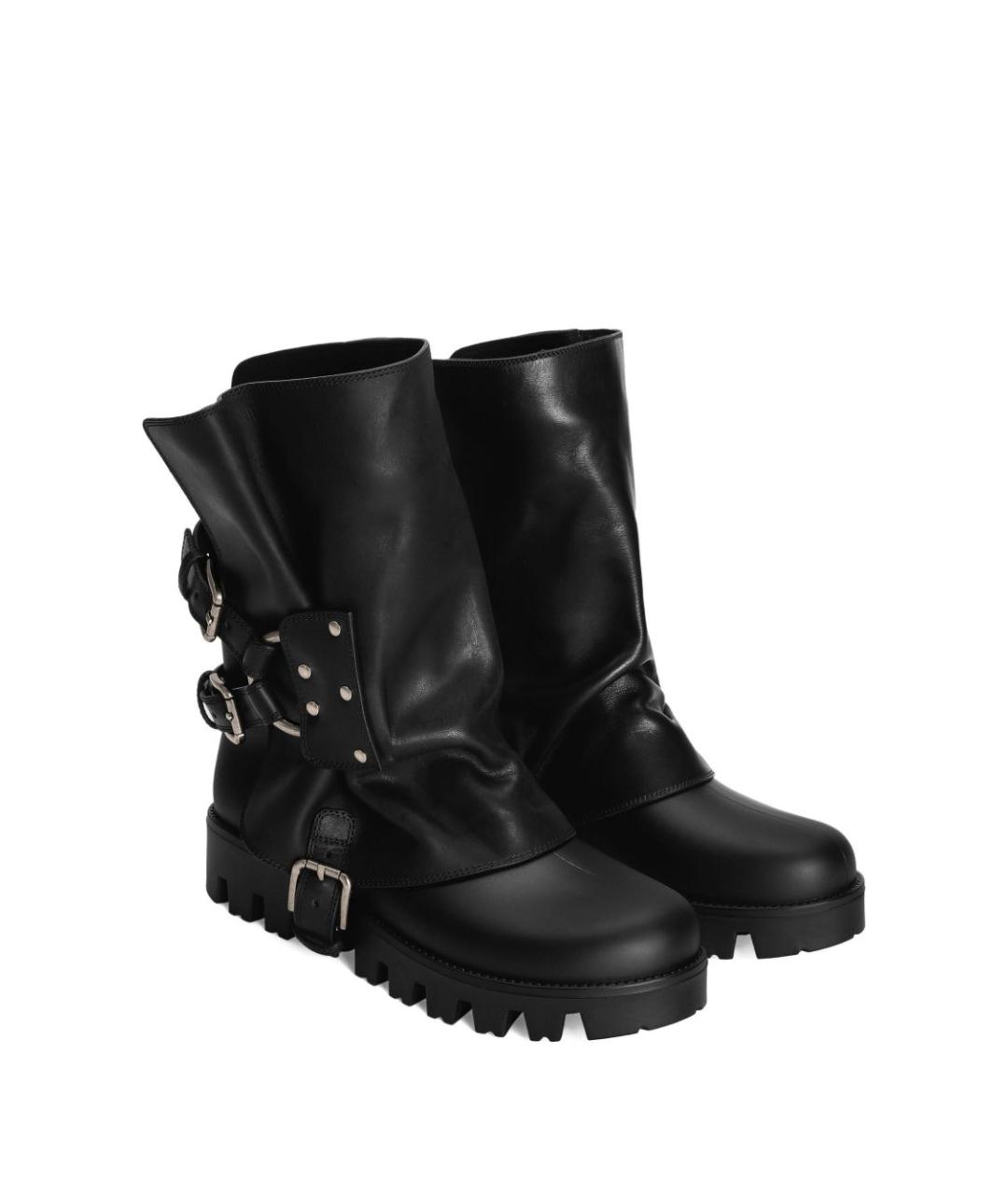 DOLCE&GABBANA Черные кожаные сапоги, фото 3